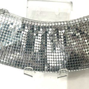 Vintage Silver Metal Mesh Purse – Evening Clutch – Made in Hong Kong – Metal Seq